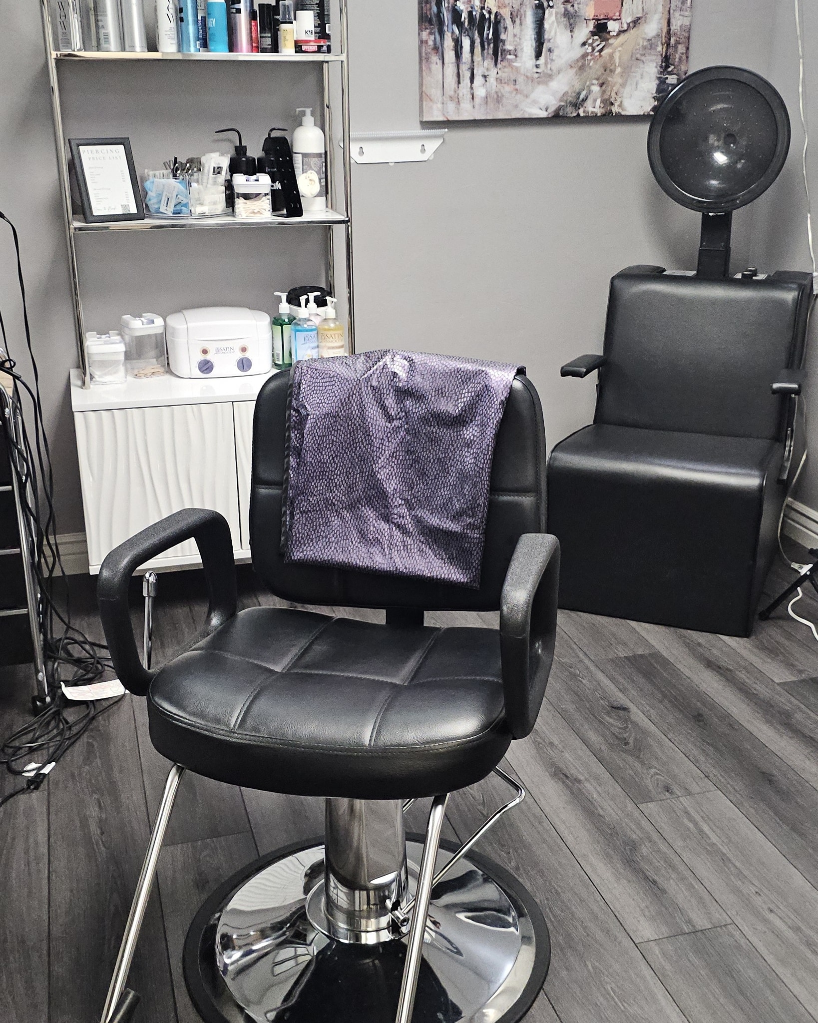The styling chair inside the Radiant Beauty private studio in Idaho Falls.